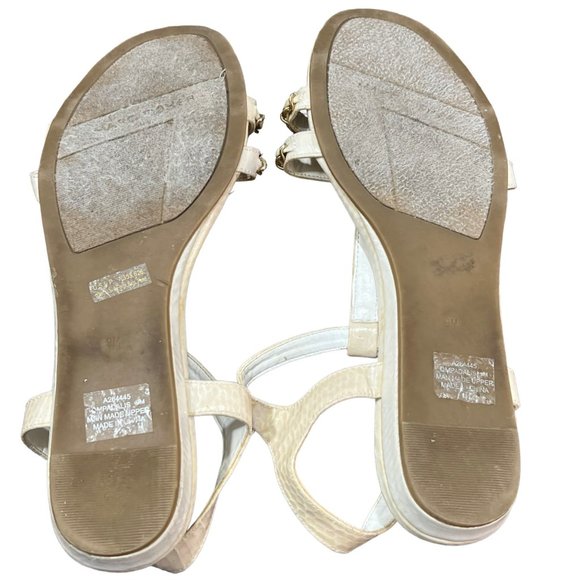 Marc Fisher Sandals Womens 9M Padalis Gold Chain T-strap Resort Wedding - Picture 11 of 12